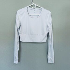 Premium Sport White Long Sleeve Workout Shirt Size Large